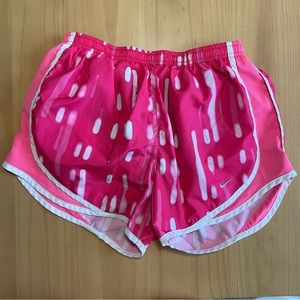 Nike, size Small: Dri-Fit running shorts in pink/white print, in great condition